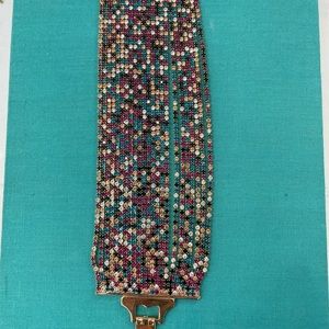 Gold and colored reversible bracelet